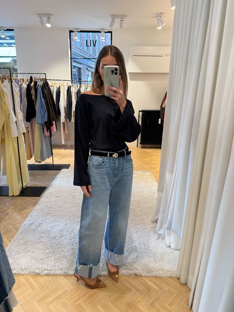 Cuffed denim lightblue