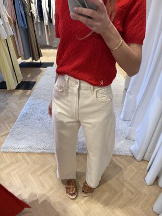 Creme ankle denim twist