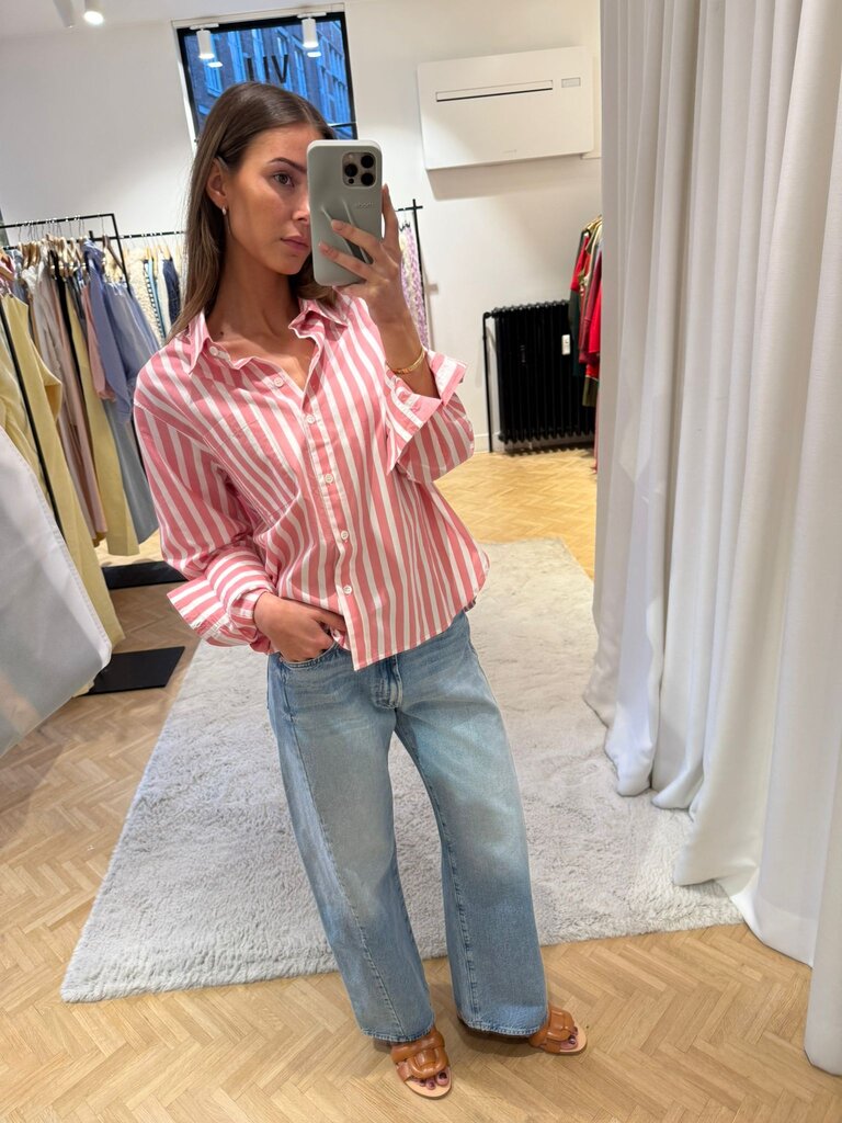 Xirena Pink striped shirt