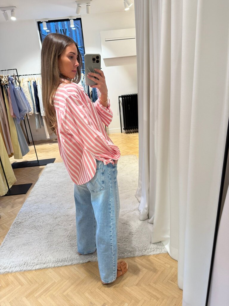 Xirena Pink striped shirt