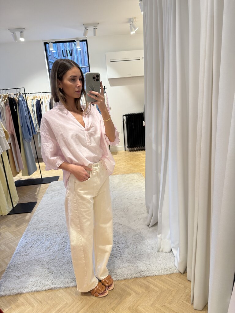 Xirena Frill shirt pale rose