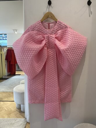 Caroline Bosmans Pink honeycomb bow dress