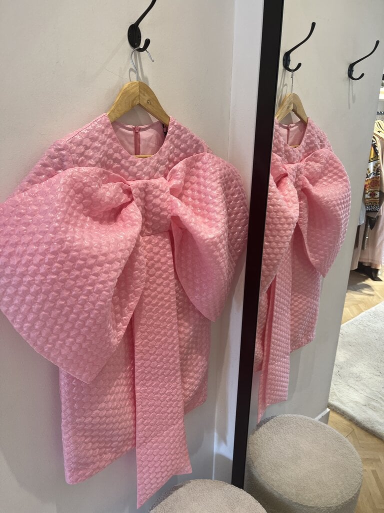 Caroline Bosmans Pink honeycomb bow dress