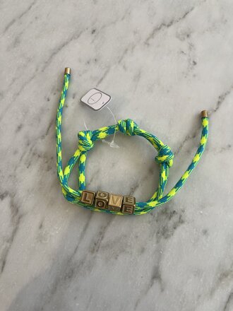 Nilu Love cord bracelet neon green