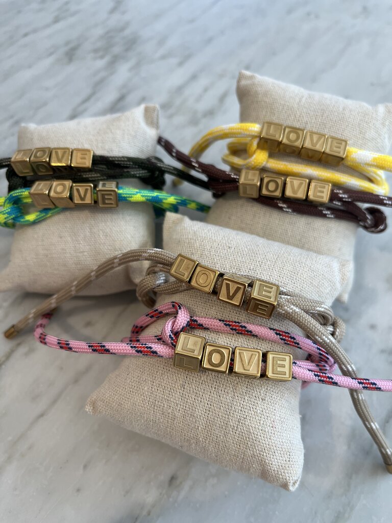 Nilu Love cord bracelet neon green