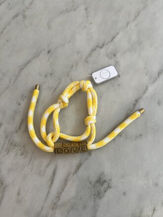 Nilu Love cord bracelet yellow white