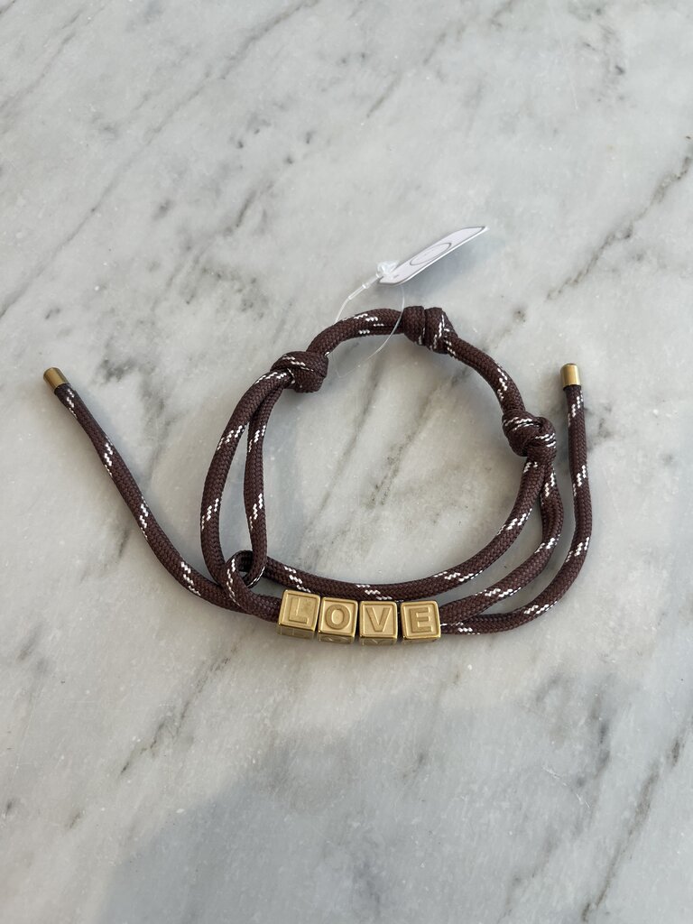 Nilu Love cord bracelet brown