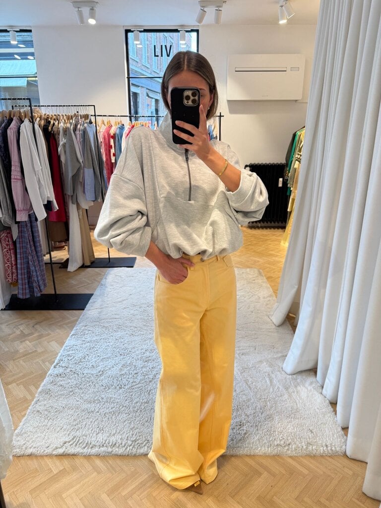 Grey melange zip sweatshirt