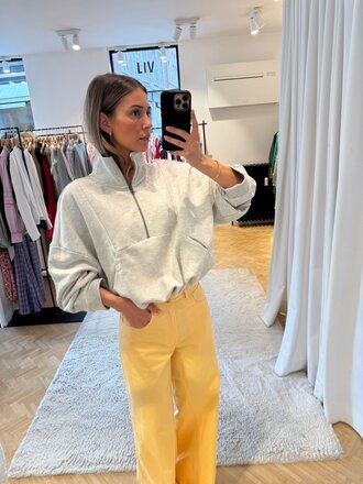 Grey melange zip sweatshirt