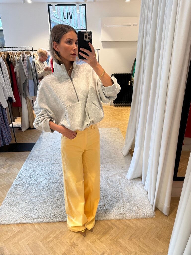 Grey melange zip sweatshirt