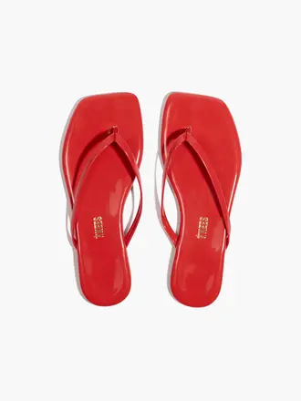 Tkees Square toe red gloss slippers