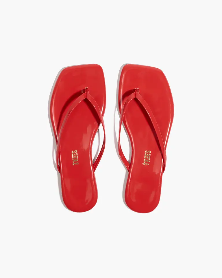 Tkees Square toe red gloss slippers