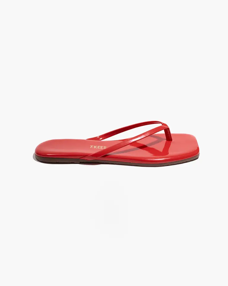 Tkees Square toe red gloss slippers