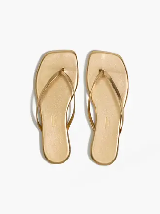 Tkees Square toe gold slippers