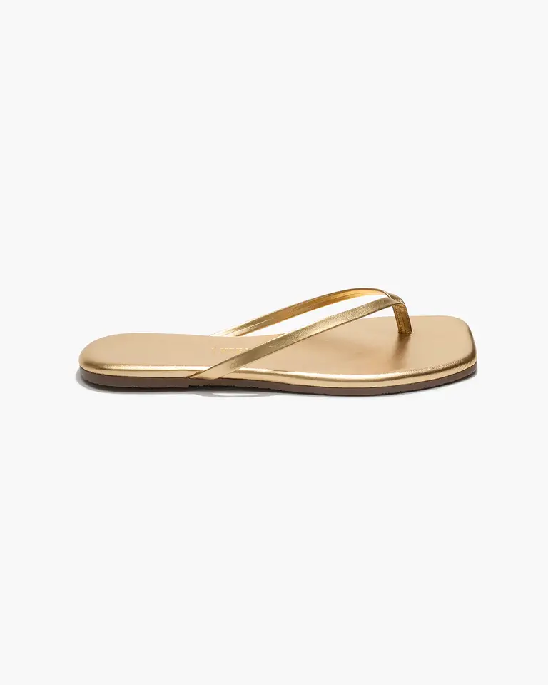 Tkees Square toe gold slippers