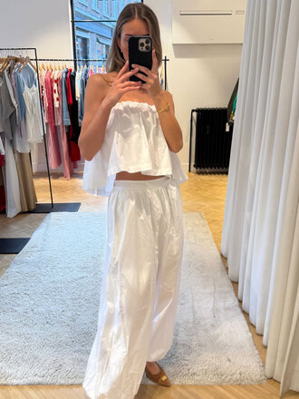 Rotate White cotton balloon pants