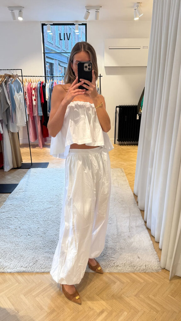 Rotate White cotton balloon pants