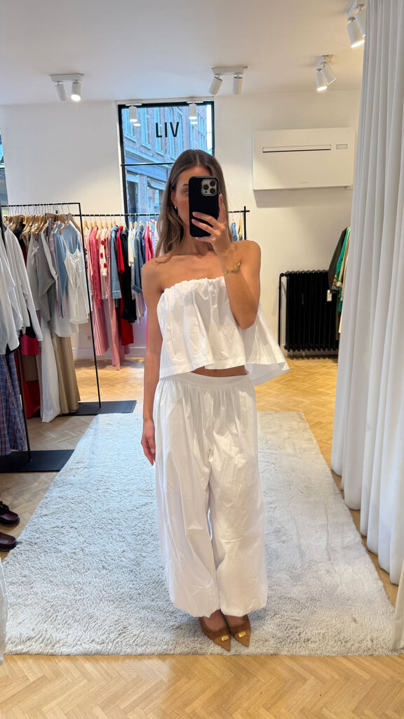 Rotate White cotton balloon pants
