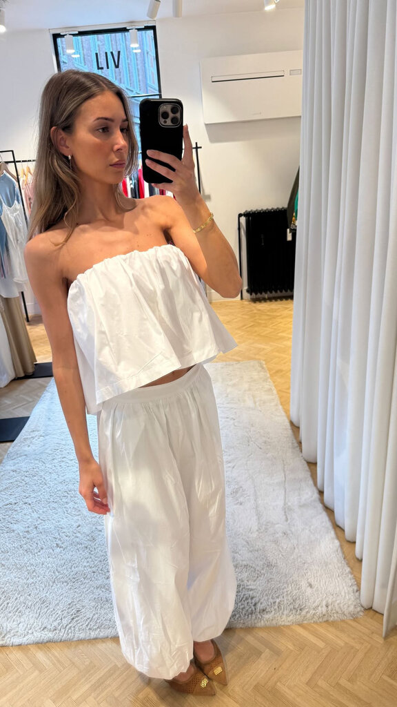 Rotate White cotton balloon pants