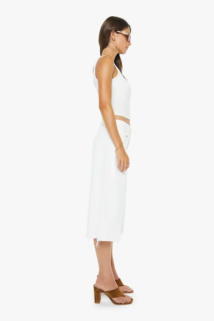 White fray bermuda