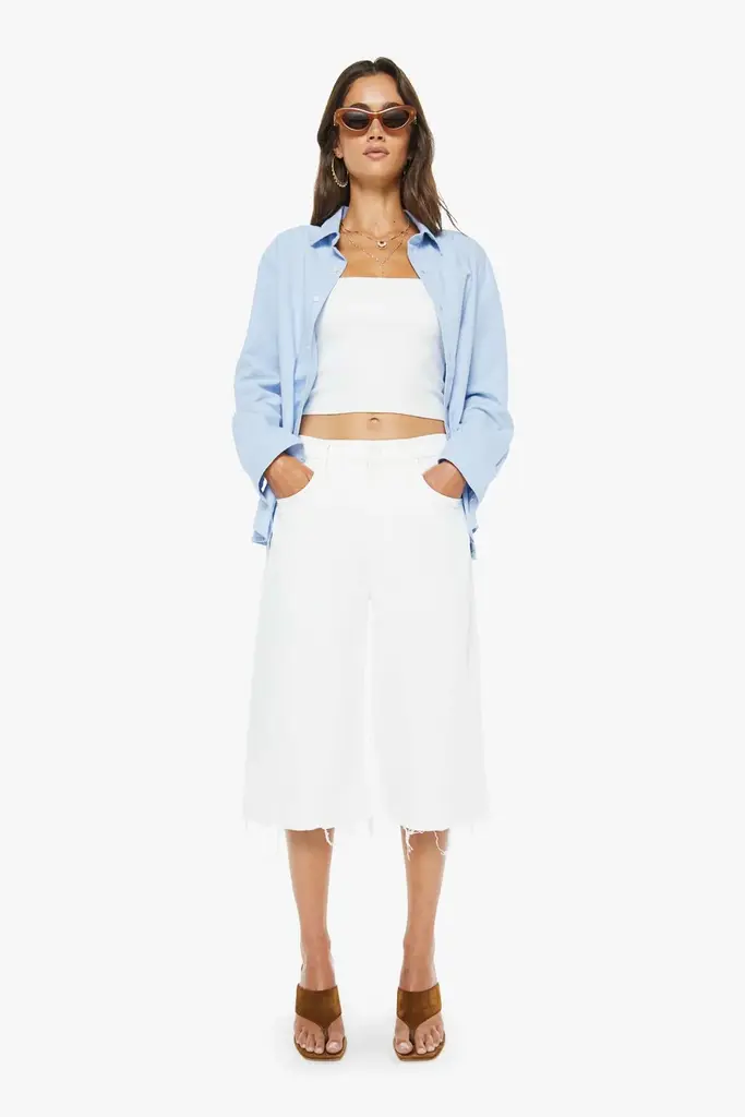 White fray bermuda