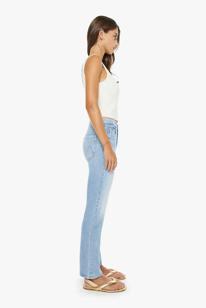 High waisted straight denim