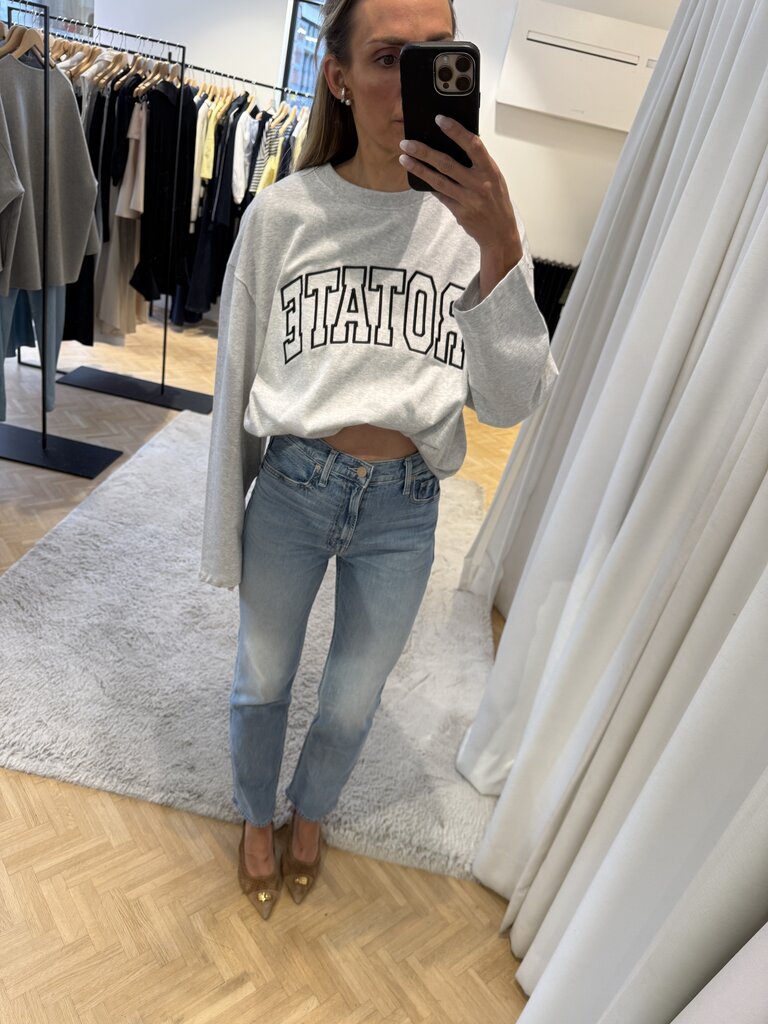 High waisted straight denim