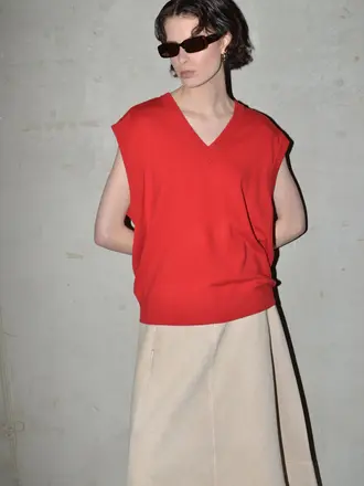 Collectors Club Red V-neck knitted top