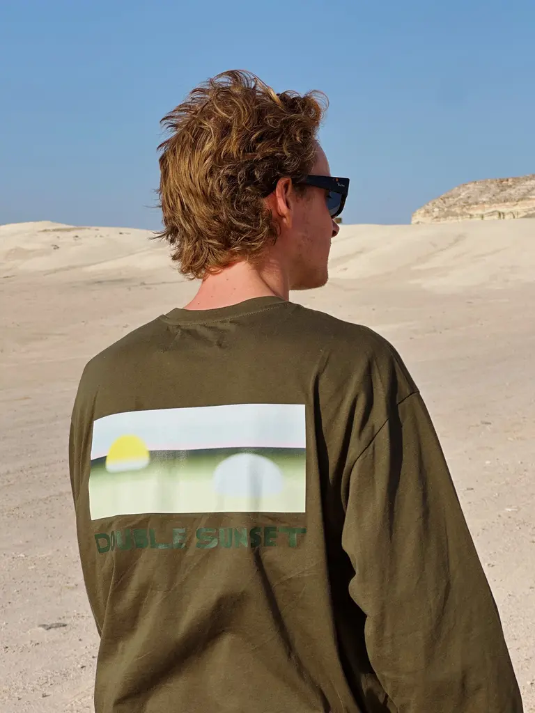 Double sunset Unisex longsleeve kakhi