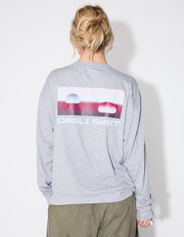 Double sunset Unisex longsleeve grey/purple