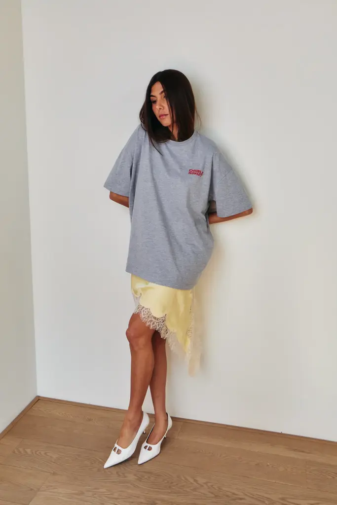 Double sunset Unisex T grey/pink