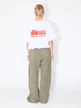 Double sunset Unisex T white/red