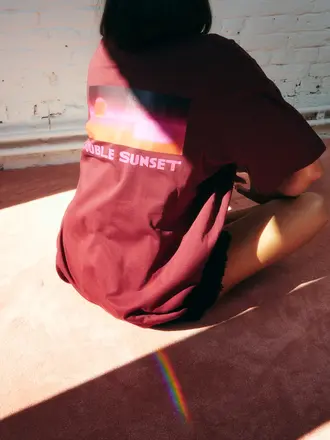 Double sunset Unisex T plum