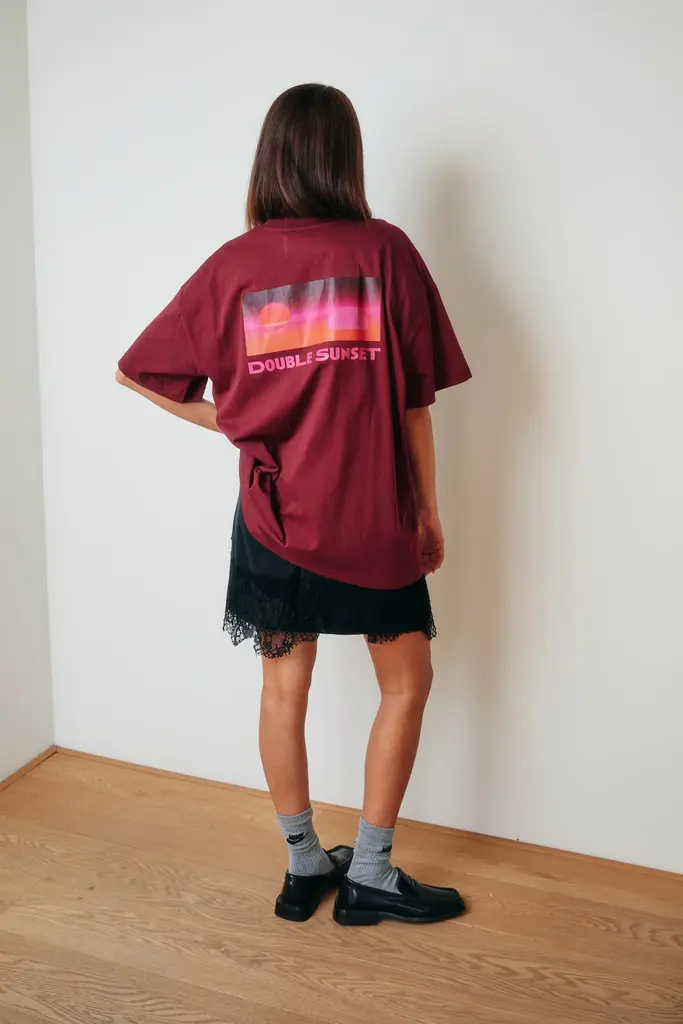 Double sunset Unisex T plum