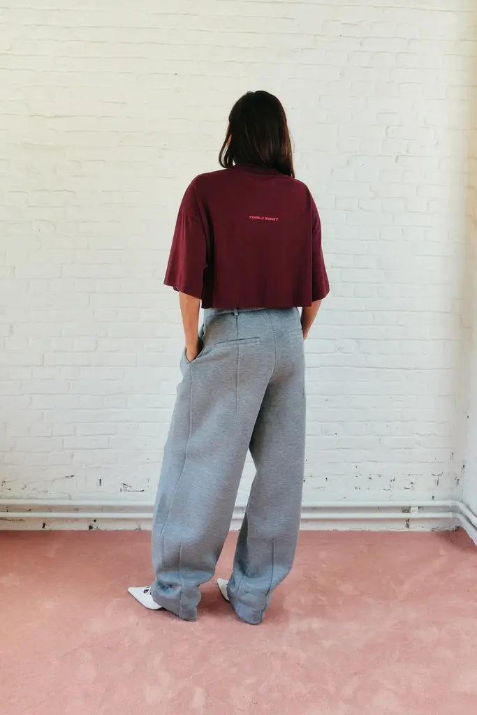 Double sunset Cropped T plum