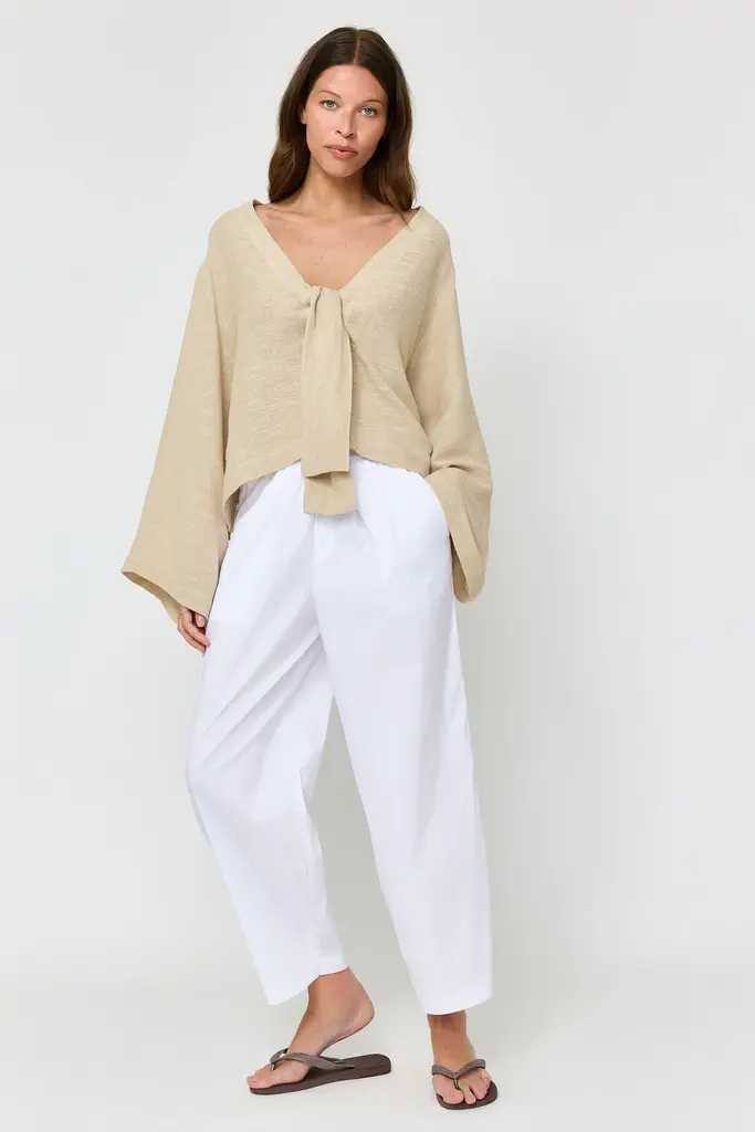 Studio Clique Light cotton cropped trousers white