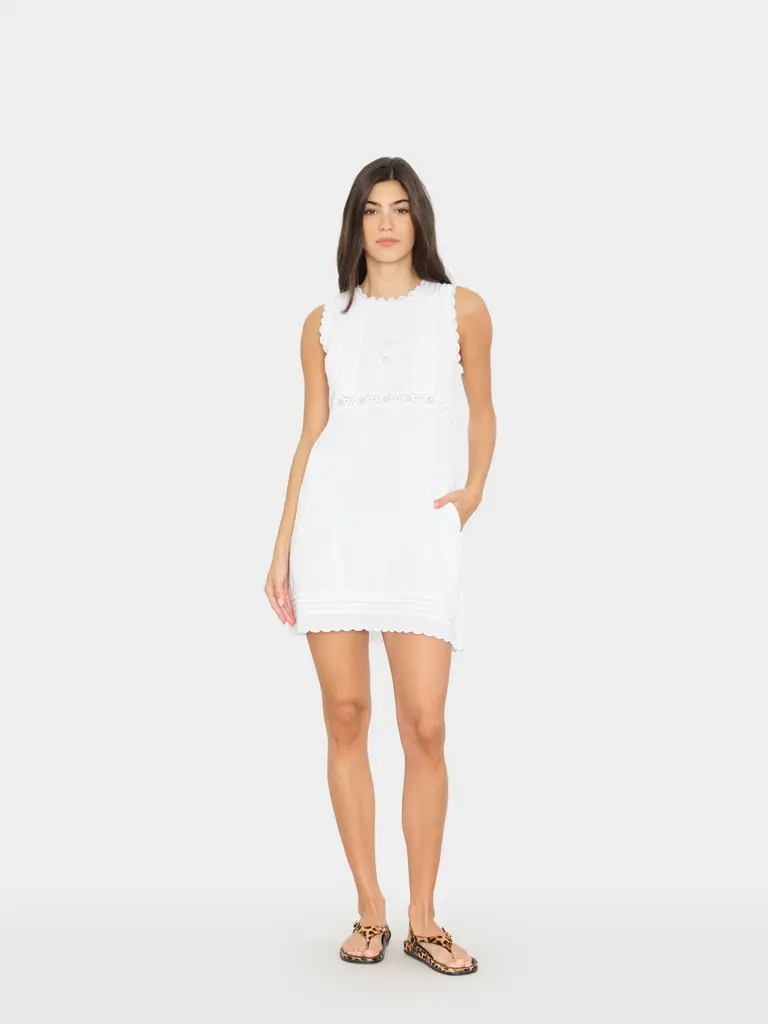 Xirena Short broderie dress white