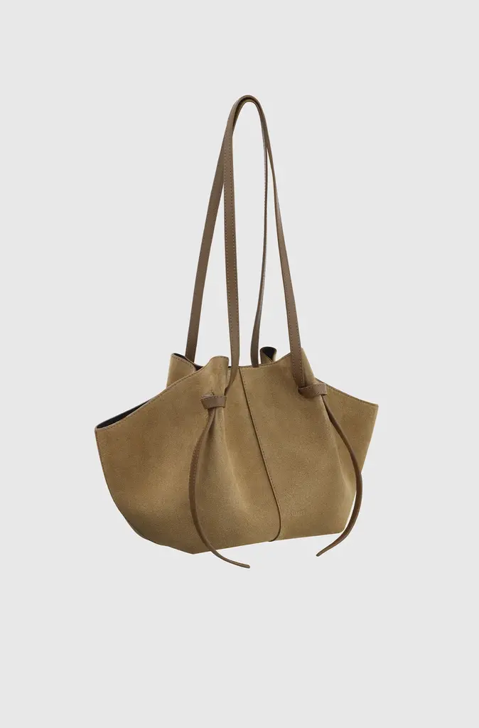 Yuzefi Medium bag kakhi suede