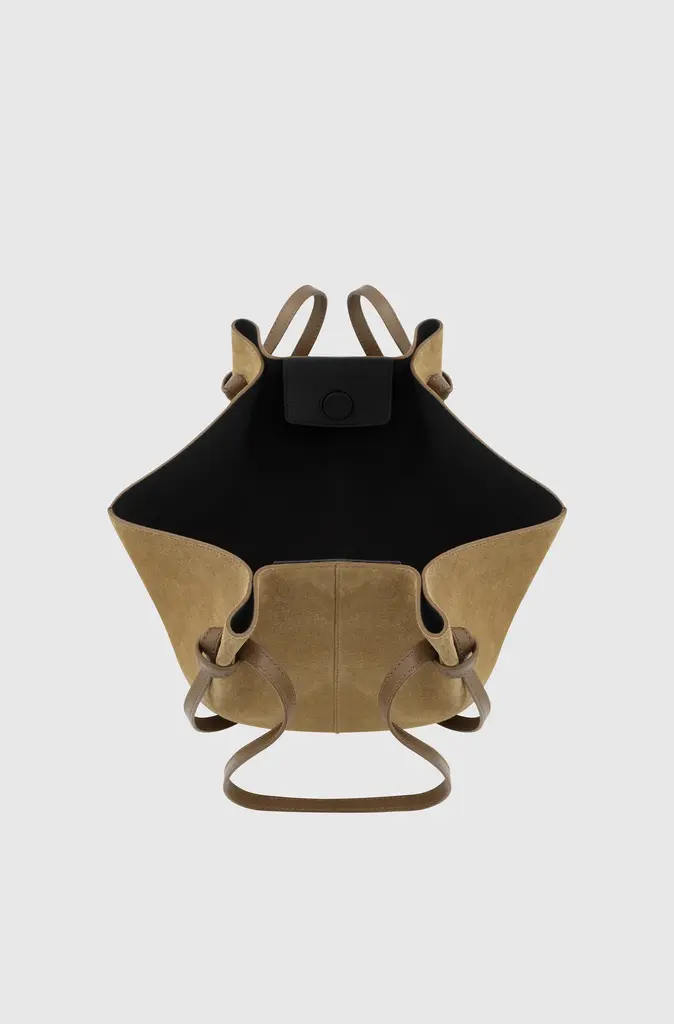 Yuzefi Medium bag kakhi suede