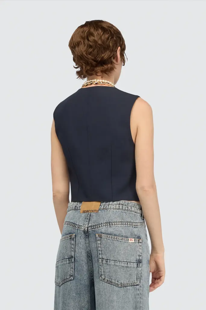 semi couture Waistcoat navy