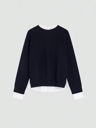 semi couture Navy knitted jumper with white collar