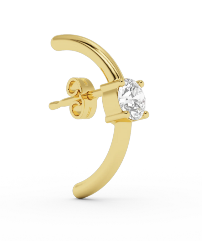Billion Avenue Solitaire hug earstud