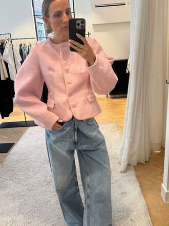 Rotate Pink cocoon sleeved jacket