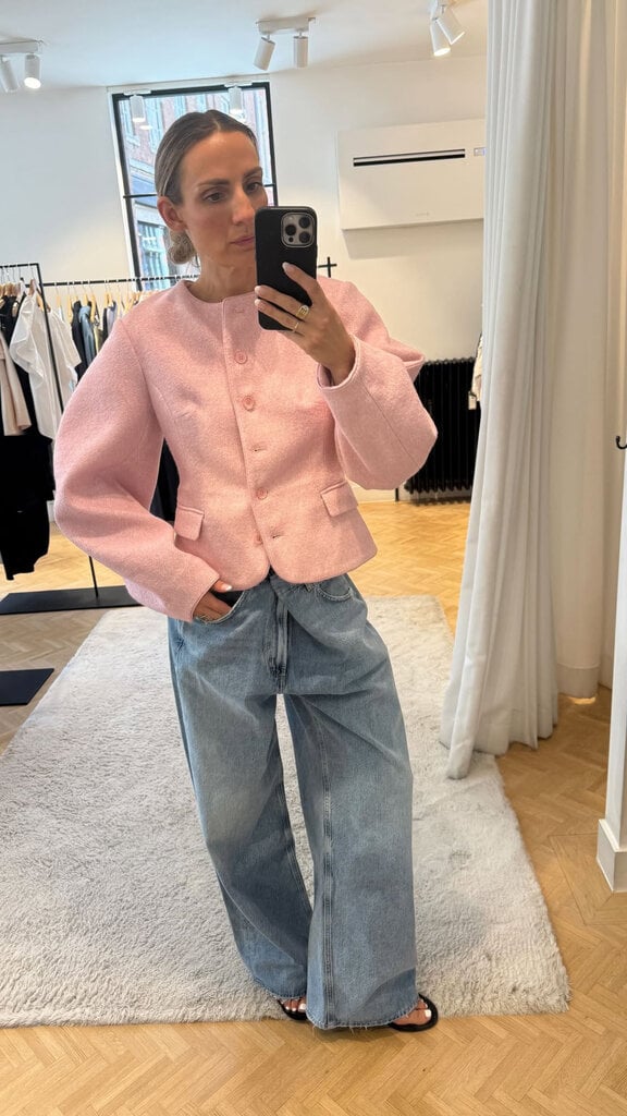 Rotate Pink cocoon sleeved jacket