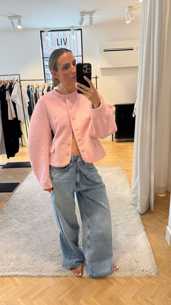 Rotate Pink cocoon sleeved jacket