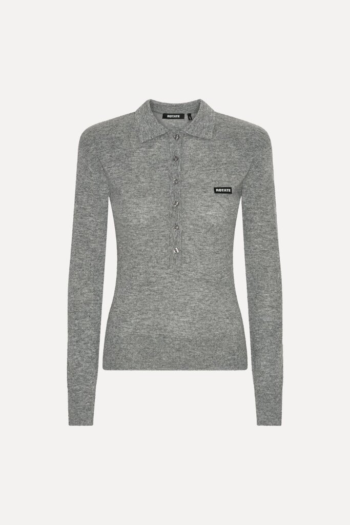 Rotate Wool longsleeve grey polo