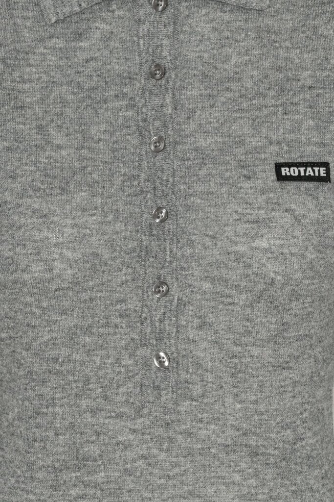 Rotate Wool longsleeve grey polo