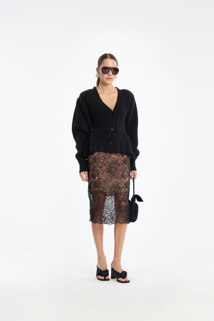 Rotate Knit black peplum cardigan