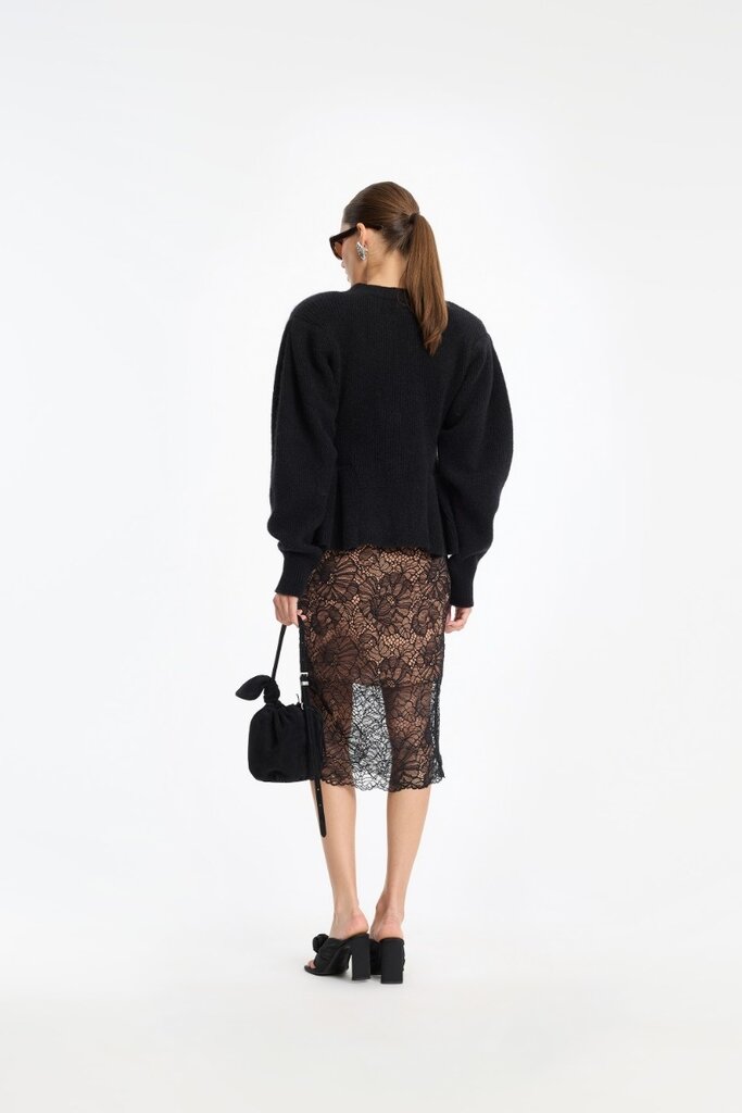 Rotate Knit black peplum cardigan