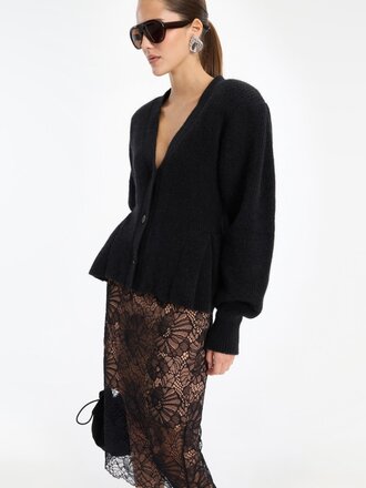 Rotate Knit black peplum cardigan